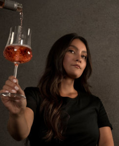 Jessica Rudio with wine glass