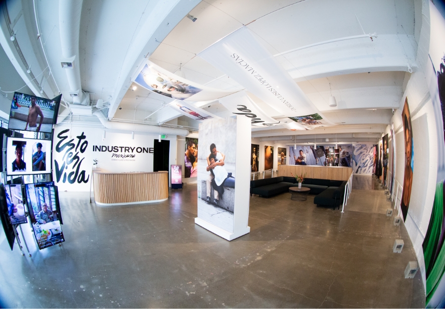 wide angle view of entire show and gallery from corner of gallery